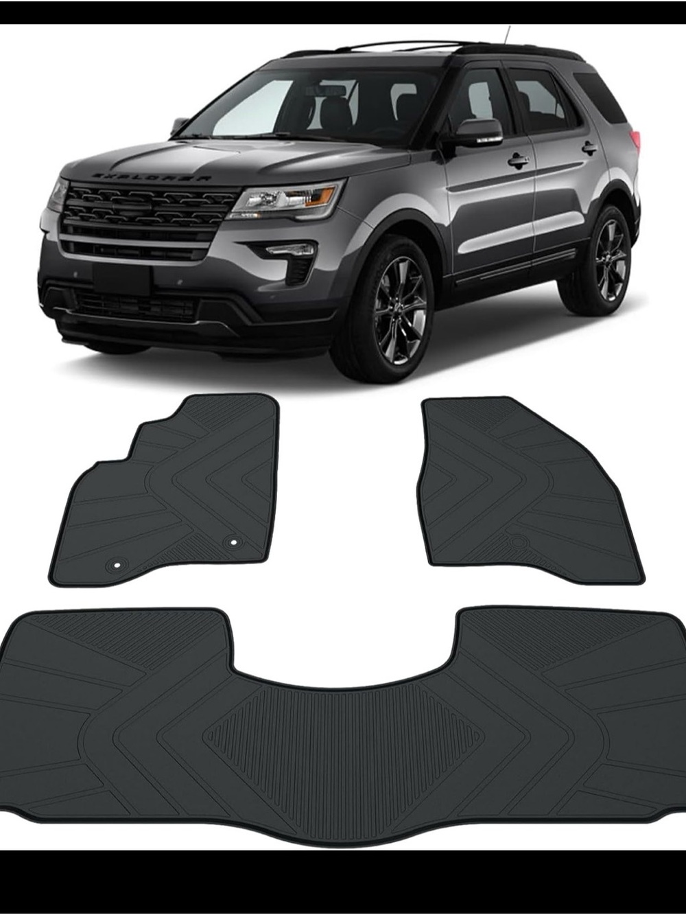 Floor Mats Compatible with 2014-2018 Ford Explorer, All Weather Mats